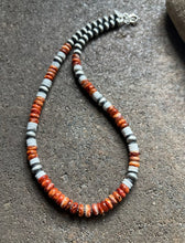 Load image into Gallery viewer, Sterling Silver Spiny Oyster White Bead Necklace. 18 inch