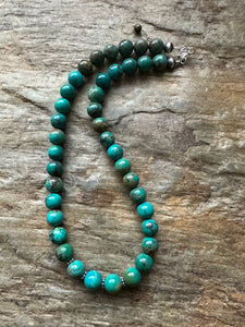 Sterling silver turquoise bead necklace 18 inch