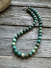 Load image into Gallery viewer, Sterling silver turquoise bead necklace 16 inch