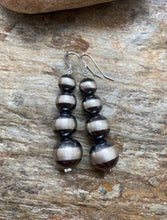 Load image into Gallery viewer, Sterling Silver Navajo Pearls Drop Bead Earrings. 10mm - 16mm