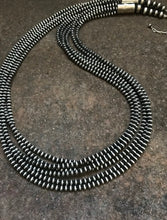 Load image into Gallery viewer, Sterling Silver 4mm Navajo Pearls Multi Strand Bead Necklace. 26 Inch.