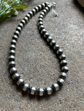 Load image into Gallery viewer, Sterling Silver 10mm Pearls Bead Necklace. 22 Inch