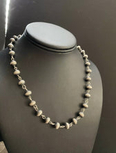 Load image into Gallery viewer, Sterling Silver 8mm Navajo Pearls Rosary Bead Necklace. 22 Inch.