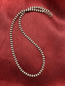 Sterling Silver  5 mm bead Necklace.
