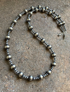 Sterling Silver 10mm Pearls Bead Necklace. 20 inch