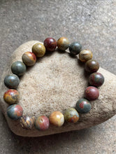 Load image into Gallery viewer, Round Red Creek Jasper Stretchy Bead Bracelet. Free size