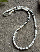 Load image into Gallery viewer, Sterling Silver White Buffalo Turquoise Bead W Pearls Necklace. 18 inch