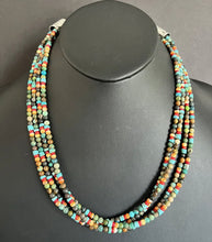 Load image into Gallery viewer, Sterling Silver Multi Strand Multi Stone Bead Necklace. 22 inch