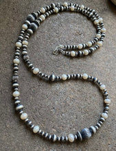 Load image into Gallery viewer, Sterling Silver Freshwater Pearls W Navajo Pearls Bead Necklace 43 Inch