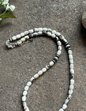 Load image into Gallery viewer, Sterling Silver White Buffalo Turquoise Bead W Pearls Necklace. 18 inch