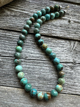Load image into Gallery viewer, Sterling silver turquoise bead necklace 16 inch