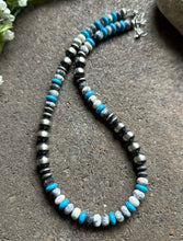 Load image into Gallery viewer, Sterling Silver Multi Stone W Pearls Bead Necklace. 18 Inch