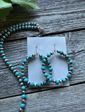 Load image into Gallery viewer, Sterling Silver Blue Turquoise Bead Necklace W Earrings Set. Gift 18 Inch