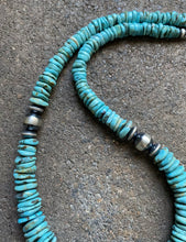 Load image into Gallery viewer, Sterling Silver Graduated Turquoise Bead Necklace. 18 inch