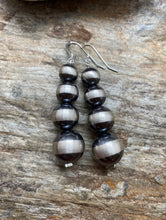 Load image into Gallery viewer, Sterling Silver Navajo Pearls Drop Bead Earrings. 10mm - 16mm