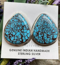 Load image into Gallery viewer, Navajo Sterling Silver Egyptian Turquoise Earrings. OC