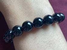 Load image into Gallery viewer, Round Black Onyx Stretchy Bead Bracelet. Free size