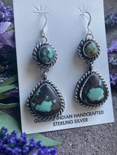 Load image into Gallery viewer, Navajo Sterling Silver Turquoise Earrings. CY