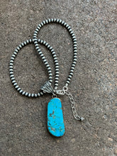 Load image into Gallery viewer, Navajo Sterling silver turquoise pendant necklace
