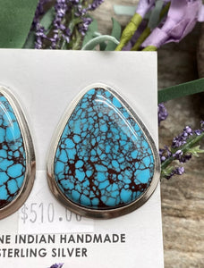 Navajo Sterling Silver Egyptian Turquoise Earrings. OC