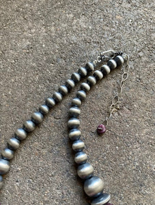 Sterling Silver Graduated Purple Spiny Oyster Bead Necklace 18”
