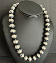 Load image into Gallery viewer, 16mm Sterling Silver Pearls Bead Necklace. 18 Inch