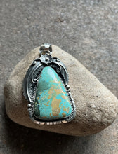 Load image into Gallery viewer, Native American Sterling Silver Turquoise Pendant. Alfred Martinez
