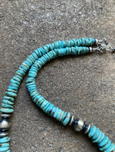 Load image into Gallery viewer, Sterling Silver Graduated Turquoise Bead Necklace. 18 inch