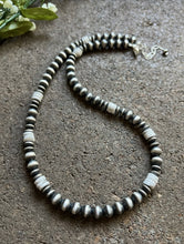 Load image into Gallery viewer, Sterling Silver White Bead W Pearls Necklace. 18 inch