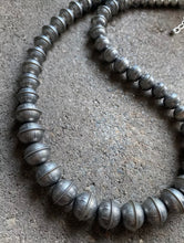 Load image into Gallery viewer, Sterling Silver Graduated Stamped Seam Navajo Pearls Bead Necklace 23 Inch