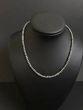 Load image into Gallery viewer, Sterling Silver Navajo Pearls with Turquoise Bead Necklace. 16 inch