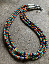 Load image into Gallery viewer, Sterling Silver Multi Strand Multi Stone Bead Necklace. 24 inch