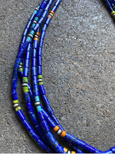 Load image into Gallery viewer, Sterling Silver Multi Strand Multi Stone Lapis Bead Necklace. 24 inch
