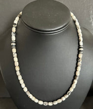 Load image into Gallery viewer, Sterling Silver White Buffalo Turquoise Bead W Pearls Necklace. 18 inch