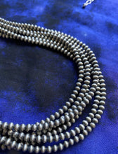 Load image into Gallery viewer, Sterling Silver Multi Strand 4mm 30 Inch Navajo Pearls Bead Necklace