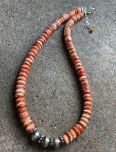 Load image into Gallery viewer, Sterling Silver Spiny Oyster Bead Necklace. 18.5 inch