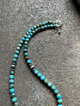 Load image into Gallery viewer, Sterling Silver Round Turquoise Bead Necklace 18 inch