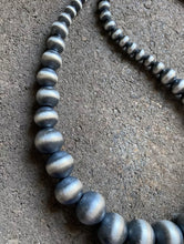 Load image into Gallery viewer, Sterling Silver Graduated Navajo Pearls Bead Necklace 30 Inch