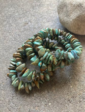 Load image into Gallery viewer, Sterling Silver Green Turquoise Nuggets Bead Bracelet. Free size