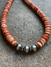 Load image into Gallery viewer, Sterling Silver Spiny Oyster Bead Necklace. 18.5 inch