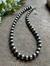 Load image into Gallery viewer, Sterling Silver 10mm Pearls Bead Necklace. 22 Inch