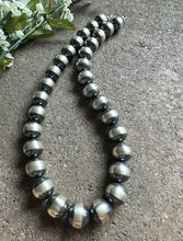 Load image into Gallery viewer, 16mm Sterling Silver Pearls Bead Necklace. 18 Inch
