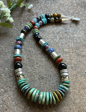 Load image into Gallery viewer, Tommy &amp; Rosita Singer T R Sterling Silver Blue Green Turquoise Bead Necklace 19”