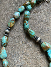 Load image into Gallery viewer, Sterling Silver Turquoise Bead Necklace. 18.5 inch