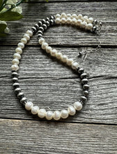 Load image into Gallery viewer, Sterling Silver Freshwater Pearls Bead Necklace. 18 inch