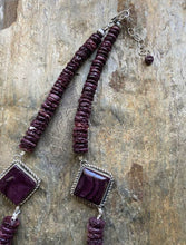 Load image into Gallery viewer, Sterling silver purple spiny oyster necklace