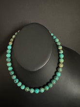 Load image into Gallery viewer, Sterling silver turquoise bead necklace 18 inch